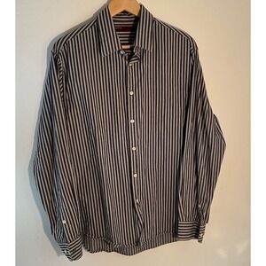 Perry Ellis Mens‎ Striped Long Sleeve Button Down Shirt XL